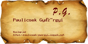 Paulicsek Györgyi névjegykártya